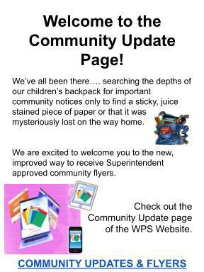 Welcome to the community update page flyer