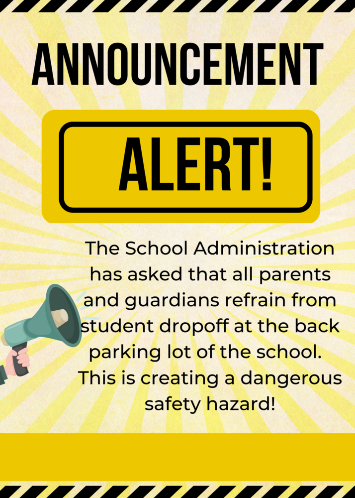 ALERT! Do not drop off in the back - Safety Hazard!
