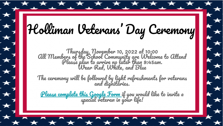 Veterans' Day Ceremony 2022