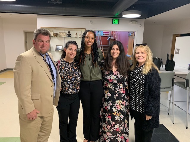 Photo of Mr. Gibbons, Dr. Guerra, Solange, Mrs. Corpolongo, Mrs. Lawrence