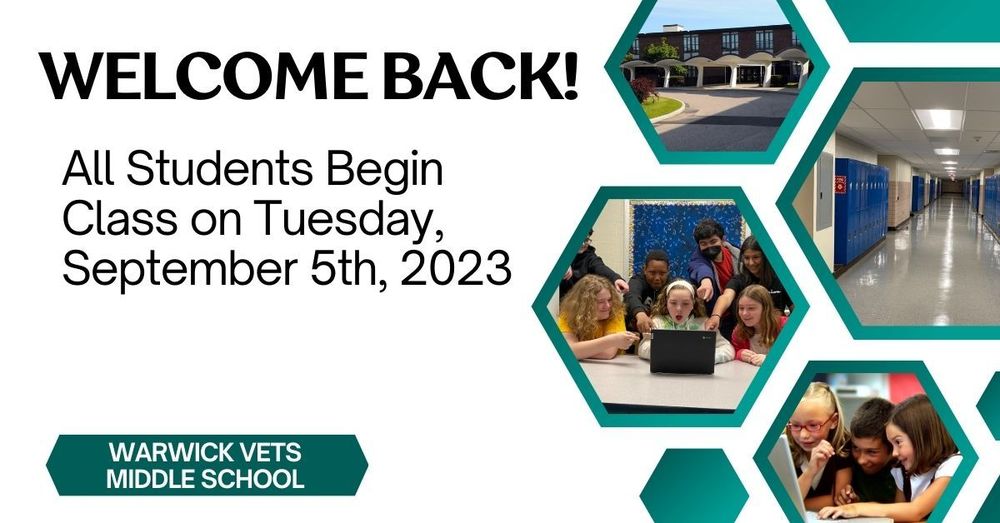 Welcome Back - School Begins Tuesday September 5th