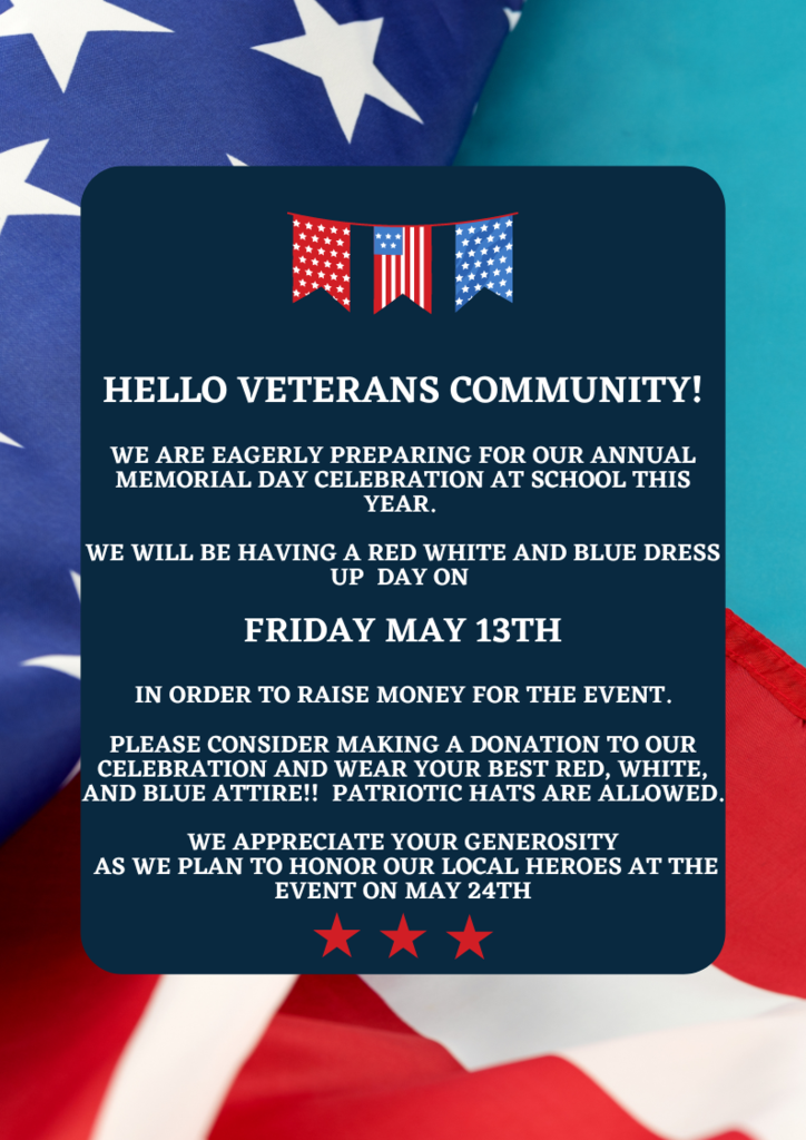 Memorial Day fundraiser flyer