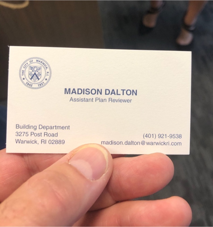 Madison business card for the city 