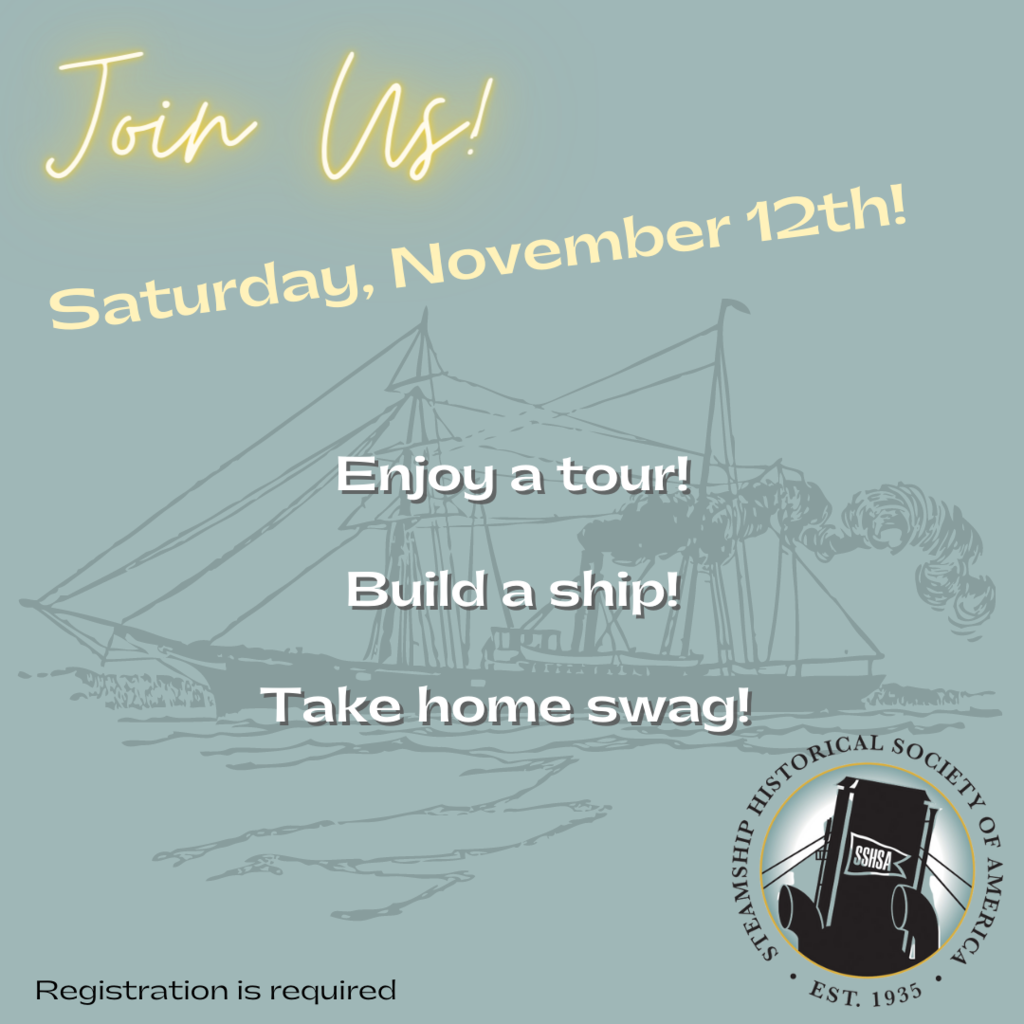 join us saturday, november 12th enjoy a tour build a ship take home swag
