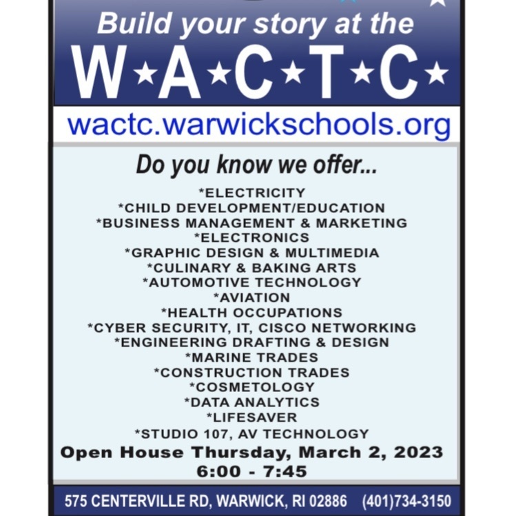 WACTC open house March 2nd 
