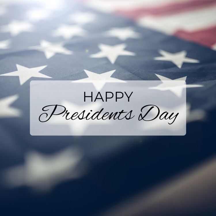 American flag, “happy Presidents’ Day"