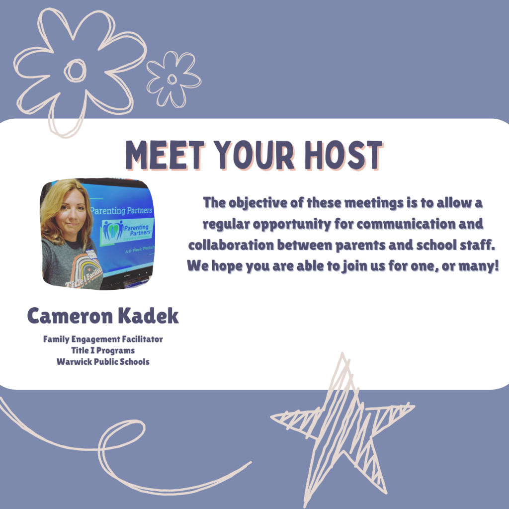 meet your host, cameron kadek family engagement facilitator for warwick schools