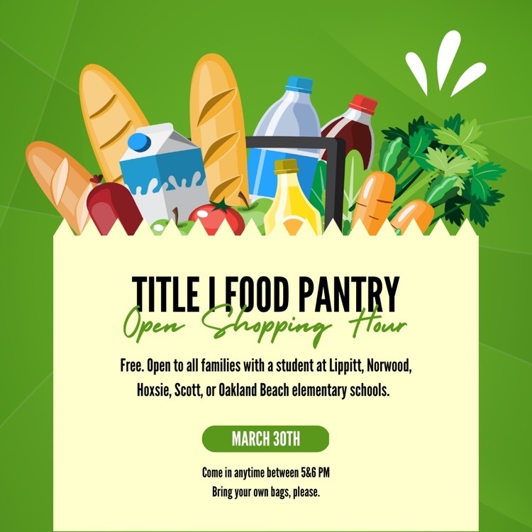 title I food pantry open shopping hour March 30th