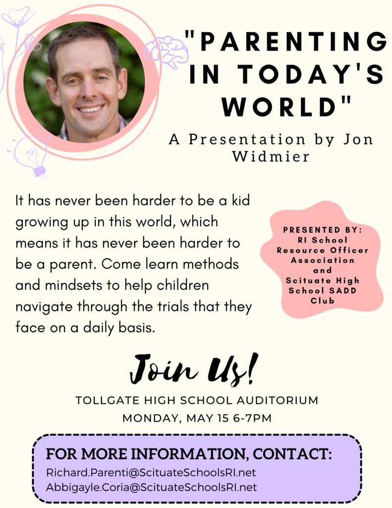 parenting in todays world event flyer for tollgate may 15th 6-7 PM