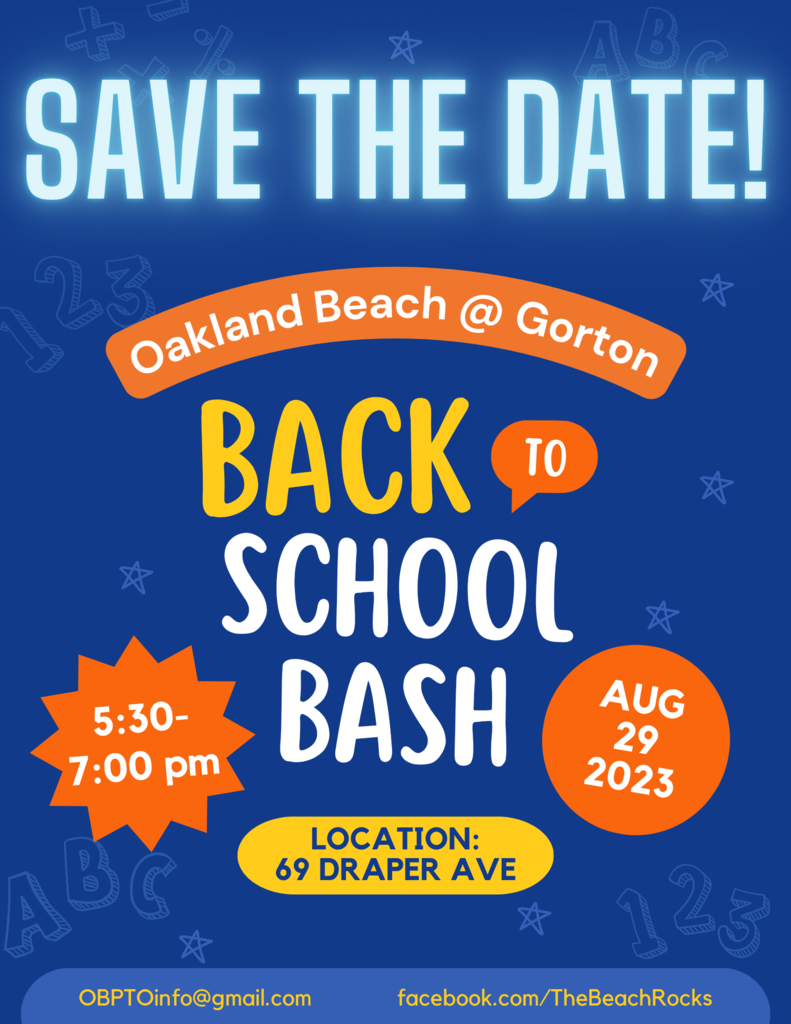 Back to School Bash August 29th 5:30-7pm