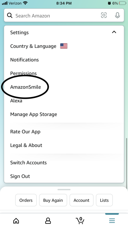 Click, "AmazonSmile."